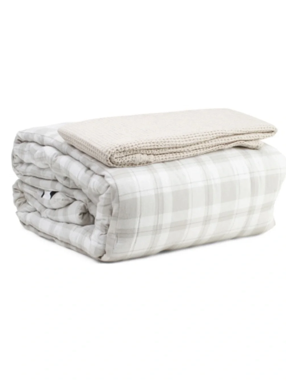 Brooks Brothers Ivory Plaid Cotton Comforter Set